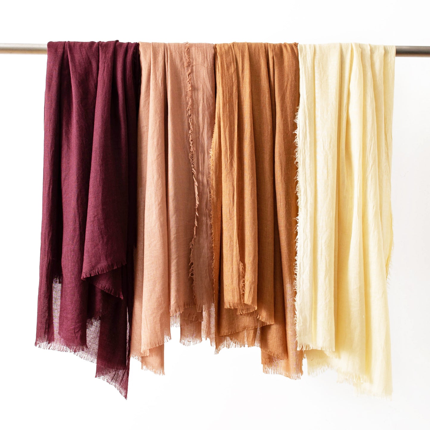 Khaki Cotton and linen scarves - Elegant, solid-color, lightweight shawls, soft and comfortable, suitable for V888-ELOSUNG47044