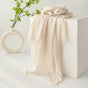 Beige Cotton and linen scarves - Elegant, solid-color, lightweight shawls, soft and comfortable, suitable for V888-ELOSUNG47046