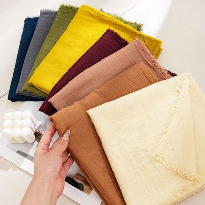 Dark Green Cotton and linen scarves - Elegant, solid-color, lightweight shawls, soft and comfortable, V888-ELOSUNG47049