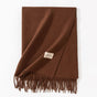Coffee Autumn & Winter Korean-Style Women's Cashmere-Like Scarf - Solid Color, Warm, Versatile Wrap V888-ELOSUNG47051