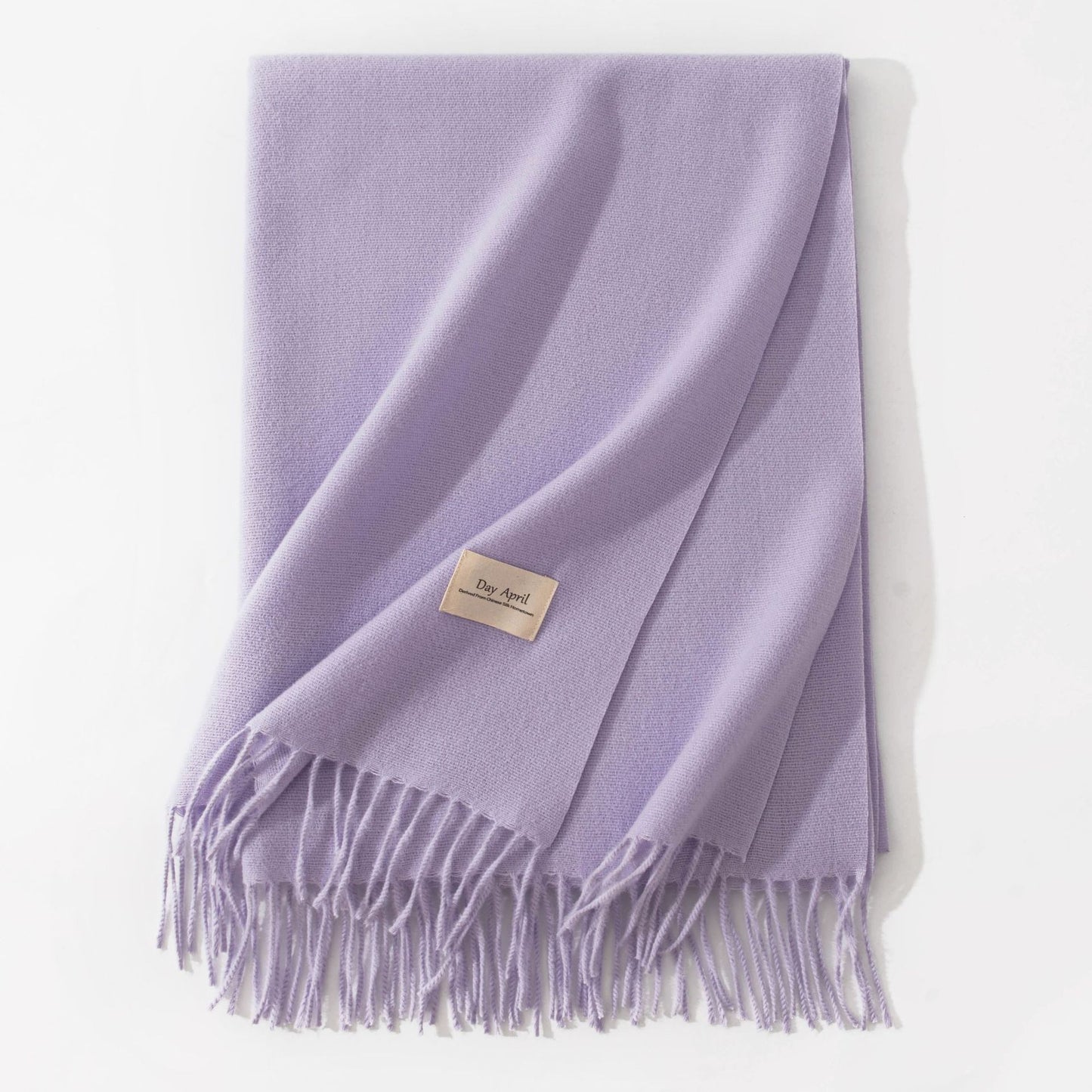 Purple Autumn & Winter Korean-Style Women's Cashmere-Like Scarf - Solid Color, Warm, Versatile Wrap V888-ELOSUNG47056