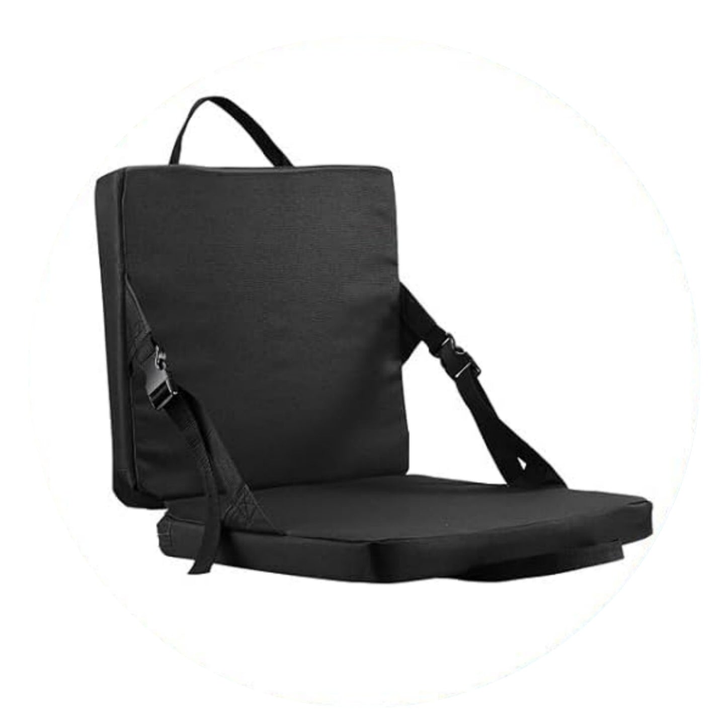 Black Portable Foldable Outdoor Seat - Multi-Functional Stadium & Boat Chair with Carry Handle V888-ELOSUNG47062