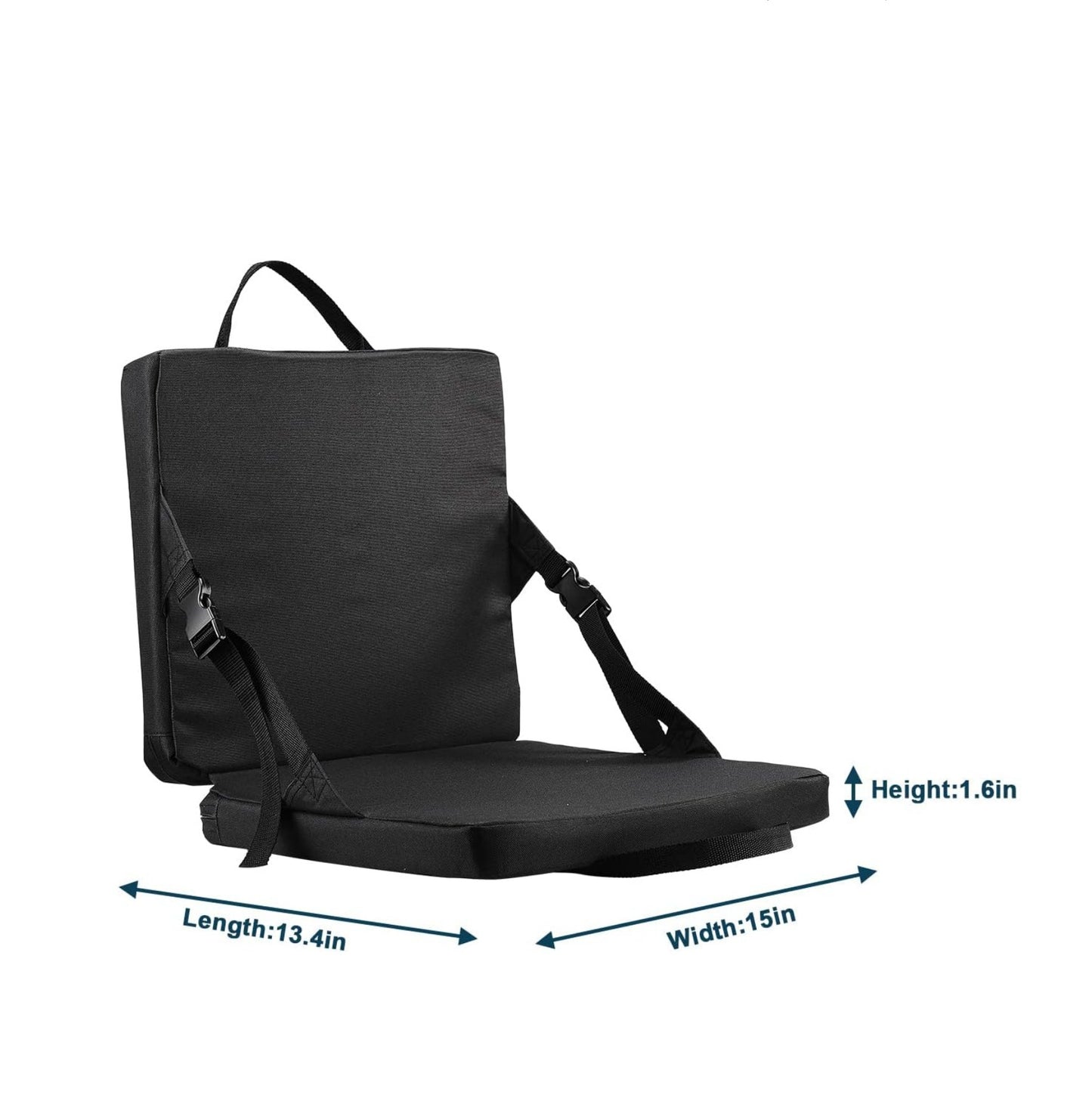 Black Portable Foldable Outdoor Seat - Multi-Functional Stadium & Boat Chair with Carry Handle V888-ELOSUNG47062