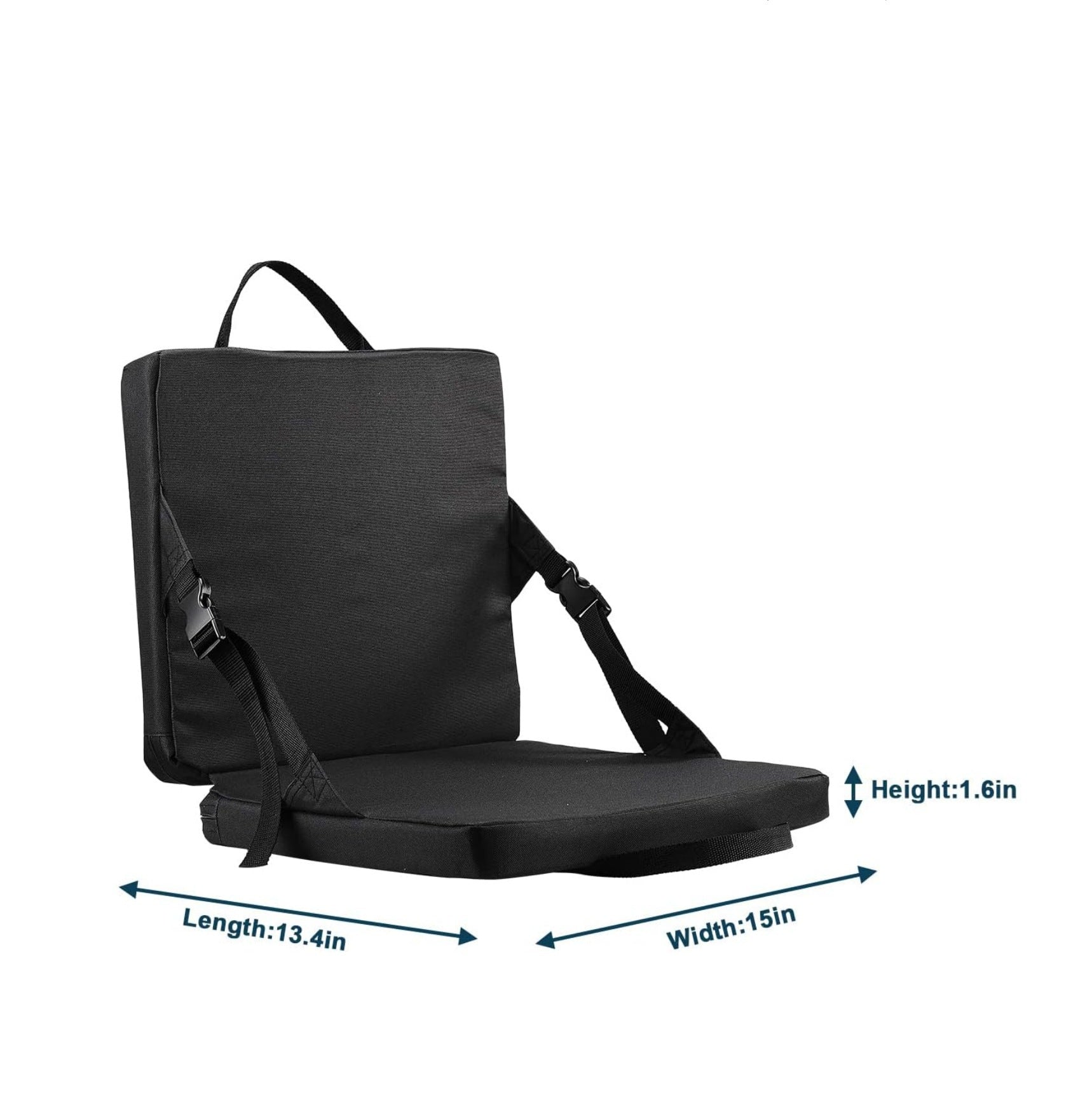 Black Portable Foldable Outdoor Seat - Multi-Functional Stadium & Boat Chair with Carry Handle V888-ELOSUNG47062
