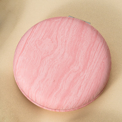 2 Pcs Pink Portable Wooden-Style Makeup Mirror - Dual-Sided High-Definition Compact Mirror V888-ELOSUNG47065