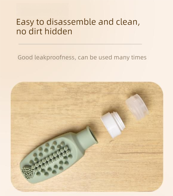 Purple Travel Silicone Refillable Bottle Set - Multi-Functional Soft-Squeeze Dispenser with Built-in Brush V888-ELOSUNG47073