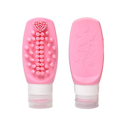 Combination A Travel silicone refillable water bottle set - multi-functional soft-press dispenser with brush V888-ELOSUNG47076