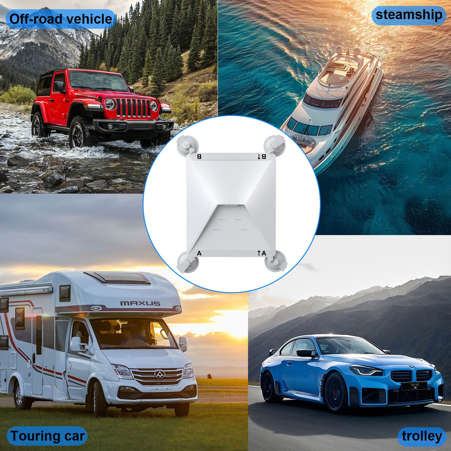 10 Pcs White Heavy-Duty Suction Cup Mount for Starlink Mini - All-Weather Car, RV & Boat Bracket V888-ELOSUNG47078