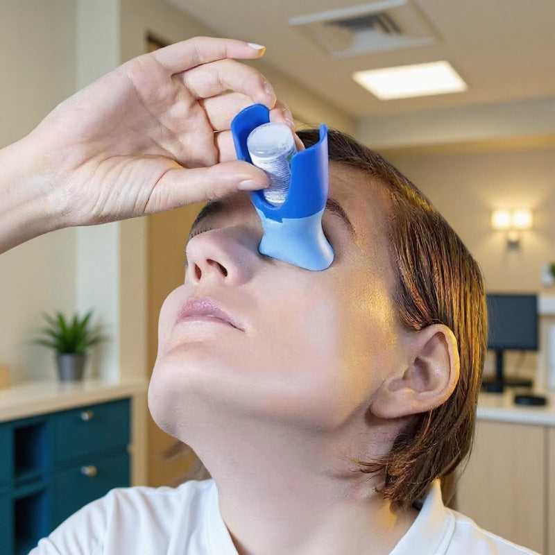 Dark Blue Eye Drop Applicator - Safe & Hygienic Eyedrop Dispenser for Precise Application V888-ELOSUNG47087