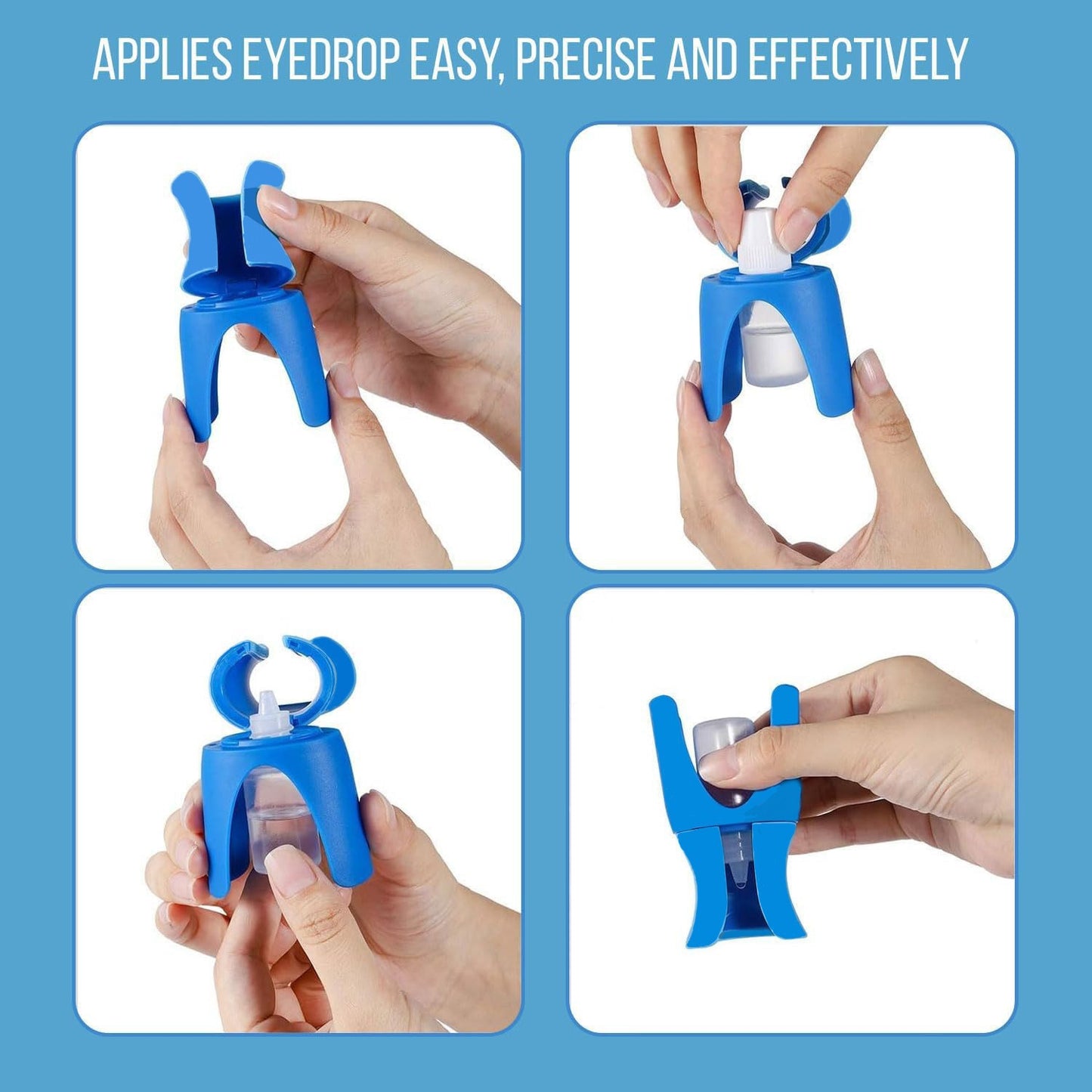Light Blue Eye Drop Applicator - Safe & Hygienic Eyedrop Dispenser for Precise Application V888-ELOSUNG47088