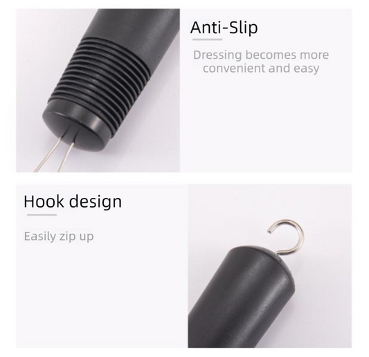 Black Dressing Aid Tool - Button & Zipper Assistant for Elderly and People with Limited Mobility V888-ELOSUNG47091