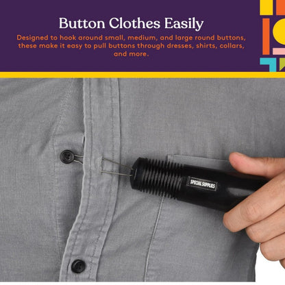 Grey Dressing Aid Tool - Button & Zipper Assistant for Elderly and People with Limited Mobility V888-ELOSUNG47092