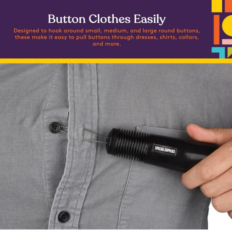 2 Pcs (Black and Grey) Dressing Aid Tool - Button & Zipper Assistant for Elderly and People with Limited V888-ELOSUNG47095