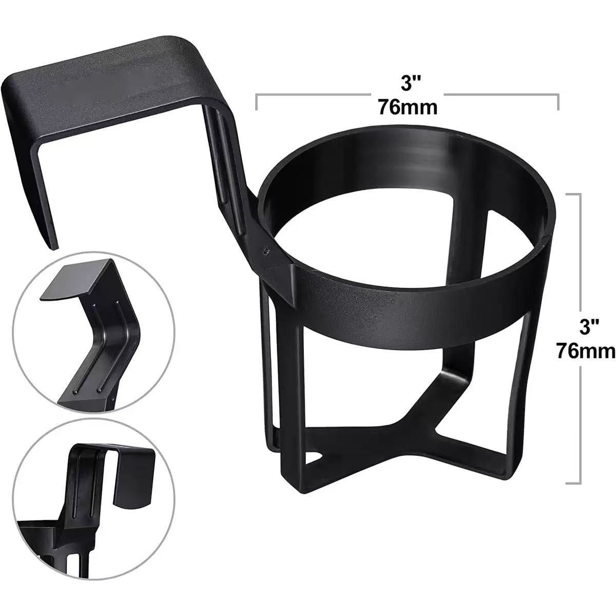 Black Car Cup Holder - Universal Vehicle Drink Organizer, Portable Beverage Rack (Set of 4) V888-ELOSUNG47099