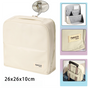 Beige Magnetic Compartmentalized Standing Cosmetic Bag - Large Capacity with Mirror, Travel Makeup Organizer V888-ELOSUNG47102