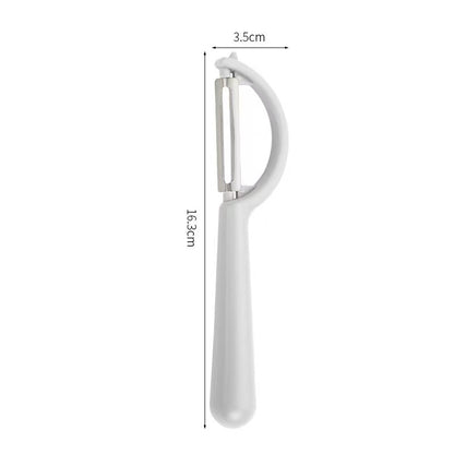 2 Pcs White Multi-Functional Vegetable & Fruit Peeler - Stainless Steel Blade with Ergonomic PP Handle (60g) V888-ELOSUNG47118