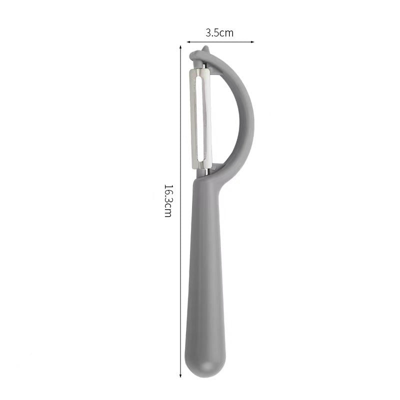 2 Pcs Grey Multi-Functional Vegetable & Fruit Peeler - Stainless Steel Blade with Ergonomic PP Handle (60g) V888-ELOSUNG47119