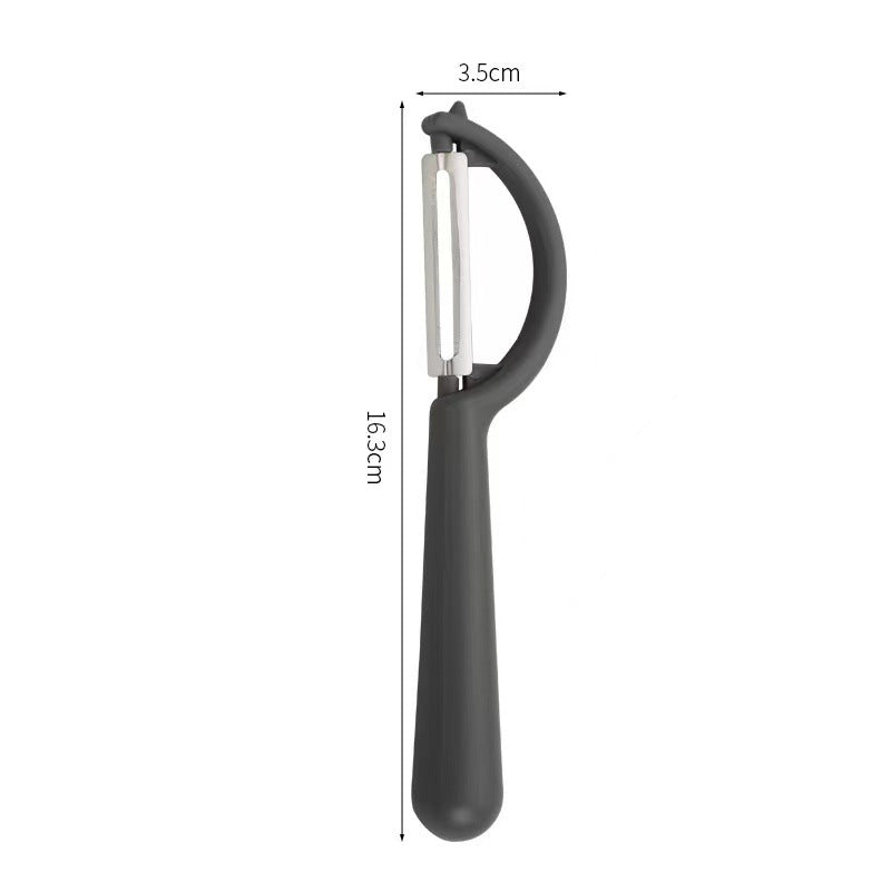 2 Pcs Dark Grey Multi-Functional Vegetable & Fruit Peeler - Stainless Steel Blade with Ergonomic PP Handle V888-ELOSUNG47121