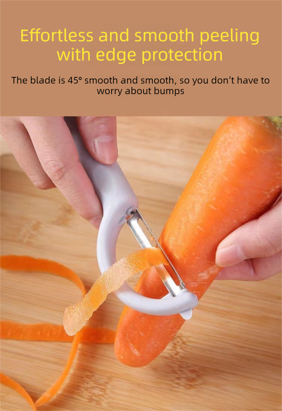 2 Pcs Dark Grey Multi-Functional Vegetable & Fruit Peeler - Stainless Steel Blade with Ergonomic PP Handle V888-ELOSUNG47121