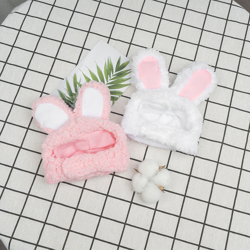 2 Pcs Pink Adorable Bunny Ears Cat Hat - Soft Plush Pet Costume Headband for Cats V888-ELOSUNG47125