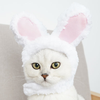 2 Pcs Pink Adorable Bunny Ears Cat Hat - Soft Plush Pet Costume Headband for Cats V888-ELOSUNG47125