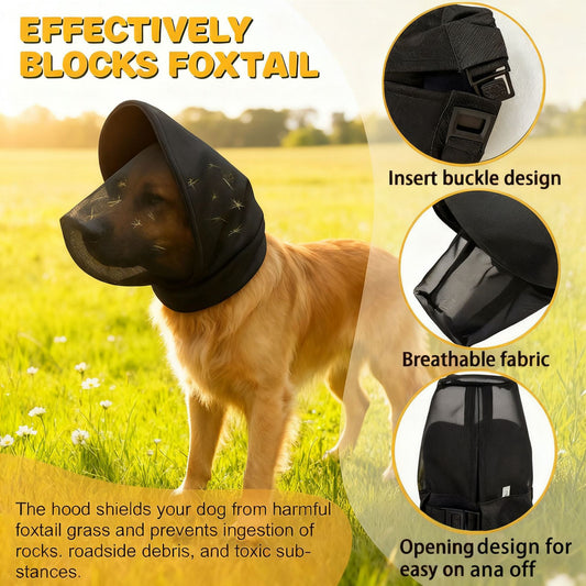 Size M Black Mesh Net Hood for Dogs - Protective Face Cover Against Insects, Debris, and Oral Ingestion V888-ELOSUNG47133