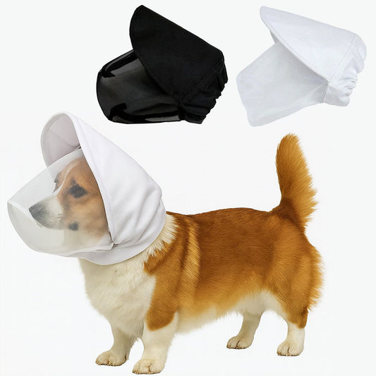 Size XL Black Mesh Net Hood for Dogs - Protective Face Cover Against Insects, Debris, and Oral Ingestion V888-ELOSUNG47135