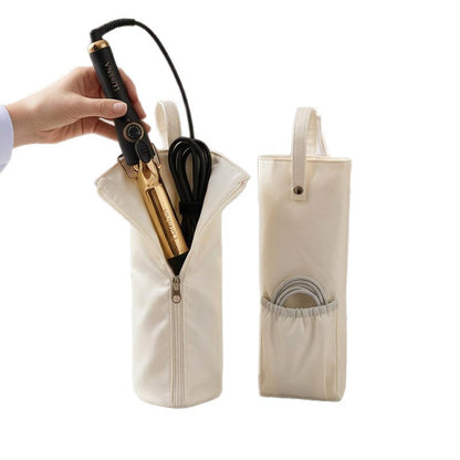 Beige Heat-Resistant Styling Tool Organizer - Compact, Hanging Storage Pouch for Hair Tools V888-ELOSUNG47140