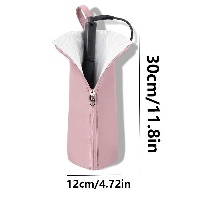 Black Heat-Resistant Styling Tool Organizer - Compact, Hanging Storage Pouch for Hair Tools V888-ELOSUNG47142