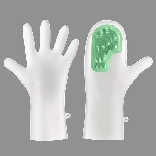 3 Pairs of Green Brush Gloves Integrated Brush Glove - Multifunctional Cleaning Glove for Kitchen, V888-ELOSUNG47148