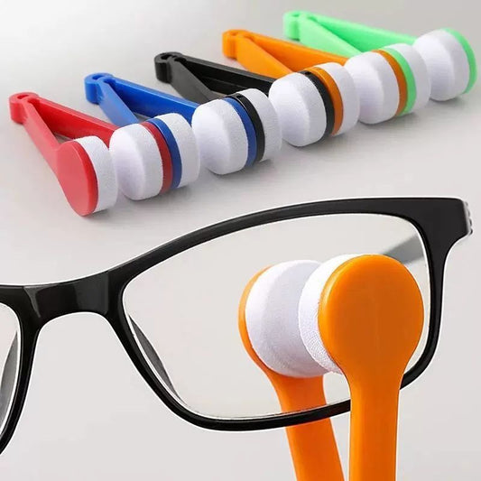 10 Pcs Black Portable Eyeglass Cleaning Clip - Dual-Sided Microfiber Tongs for Safe, Streak-Free Lens Care V888-ELOSUNG47153