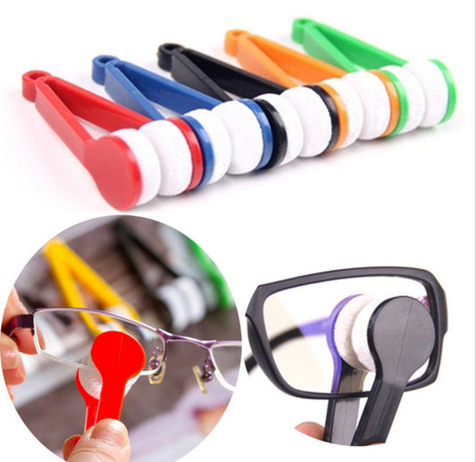 10 Pcs Color mixing Portable Eyeglass Cleaning Clip - Dual-Sided Microfiber Tongs for Safe, Streak-Free Lens V888-ELOSUNG47155