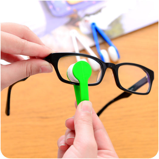 10 Pcs Color mixing Portable Eyeglass Cleaning Clip - Dual-Sided Microfiber Tongs for Safe, Streak-Free Lens V888-ELOSUNG47155
