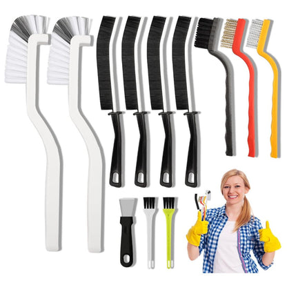 Set A Multi-Use Heavy-Duty Cleaning Brush Set - 12-Piece Hard Bristle Tool Kit for Kitchen, Bathroom & Tight V888-ELOSUNG47192