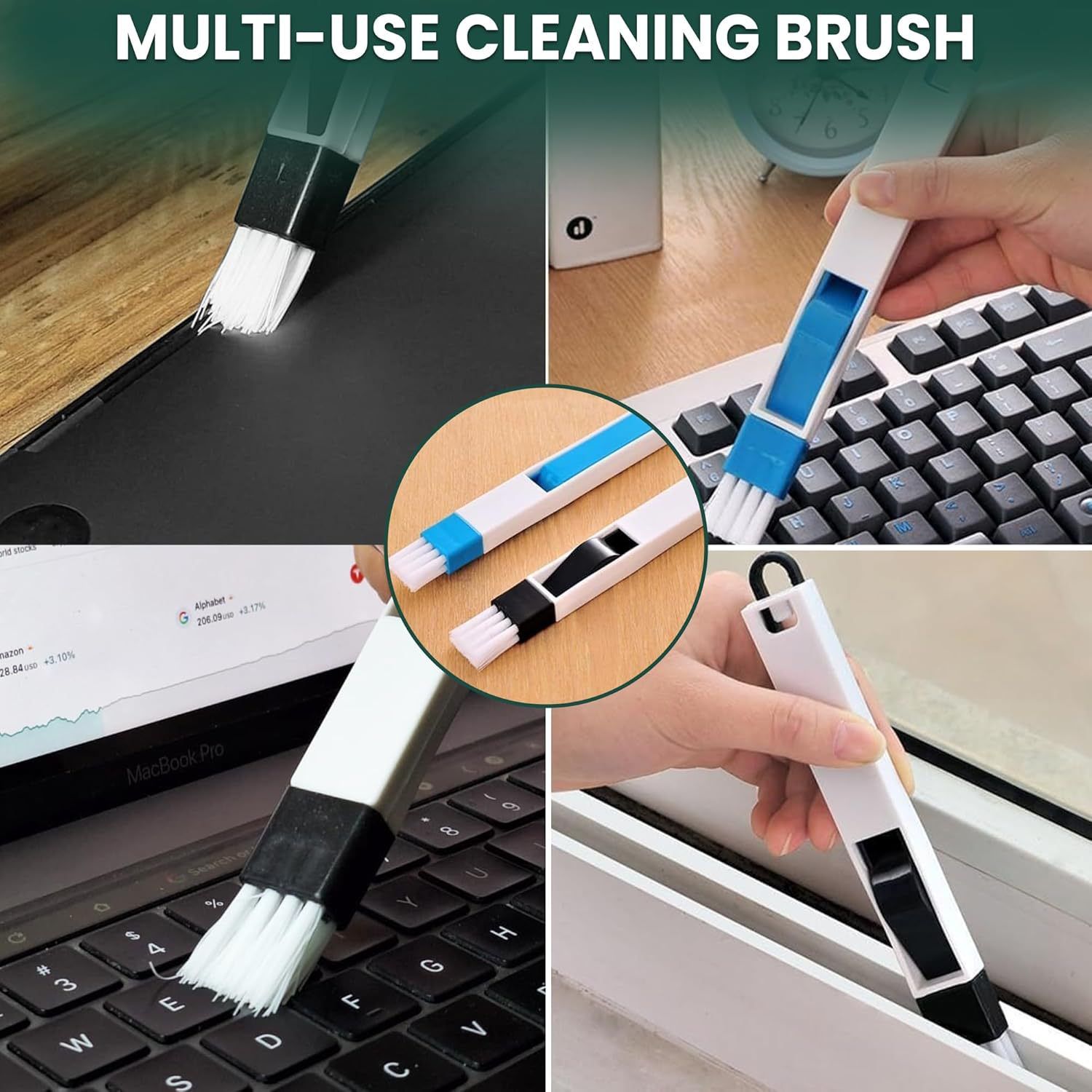Set A Multi-Use Heavy-Duty Cleaning Brush Set - 14-Piece Hard Bristle Tool Kit for Kitchen, Bathroom & Tight V888-ELOSUNG47195