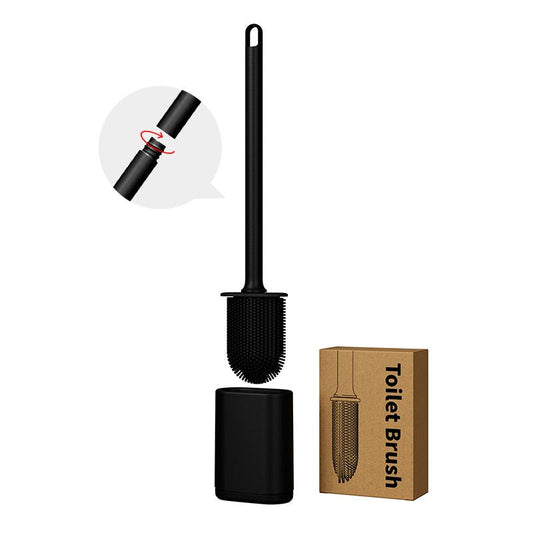 Black Wall-Mountable Toilet Brush Set - Soft-Tip 360 degrees Cleaning System V888-ELOSUNG47198