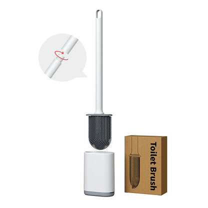 2 Pcs (Black + White) Wall-Mountable Toilet Brush Set - Soft-Tip 360 degrees Cleaning System V888-ELOSUNG47199