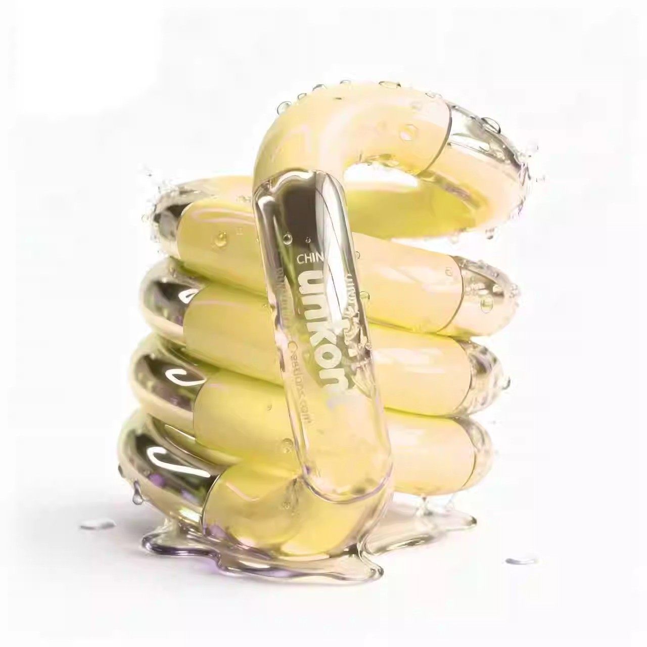 Yellow Thermochromic Twist Toy - Sensory Stress-Relief Fidget Tool (TPU + Thermochromic Gel) V888-ELOSUNG47203