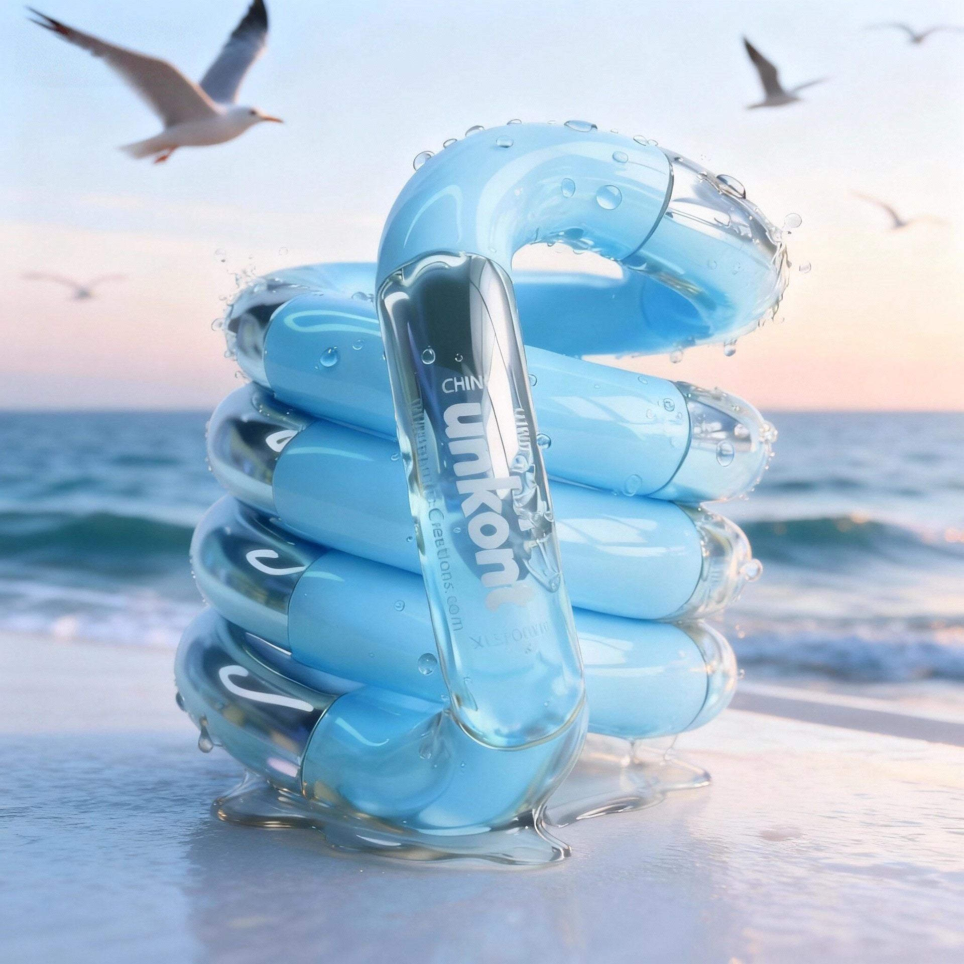 Blue Thermochromic Twist Toy - Sensory Stress-Relief Fidget Tool (TPU + Thermochromic Gel) V888-ELOSUNG47204