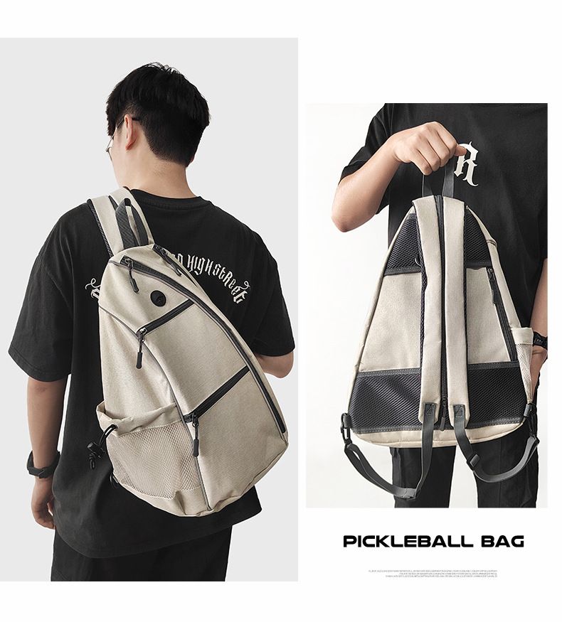 Beige Pickleball Multi-Sport Backpack - Oxford Fabric, Dual-Carry, Smart-Organized V888-ELOSUNG47210