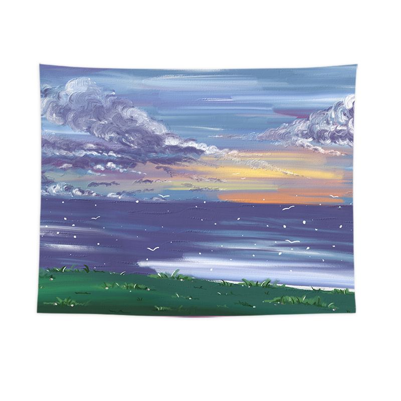Sunset over a meadow Wall Tapestry 200x150cm - Soft Plush Fabric Hanging for Bedroom, Living Room, Dorm Decor V888-ELOSUNG47220