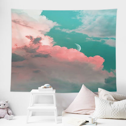 Sunset over a meadow Wall Tapestry 200x150cm - Soft Plush Fabric Hanging for Bedroom, Living Room, Dorm Decor V888-ELOSUNG47220