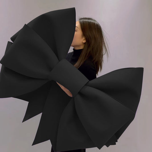 Black EVA Bow Decoration DIY Kit - 75cm x 100cm DIY Party & Event Backdrop Bow for Valentine's Day, V888-ELOSUNG47259