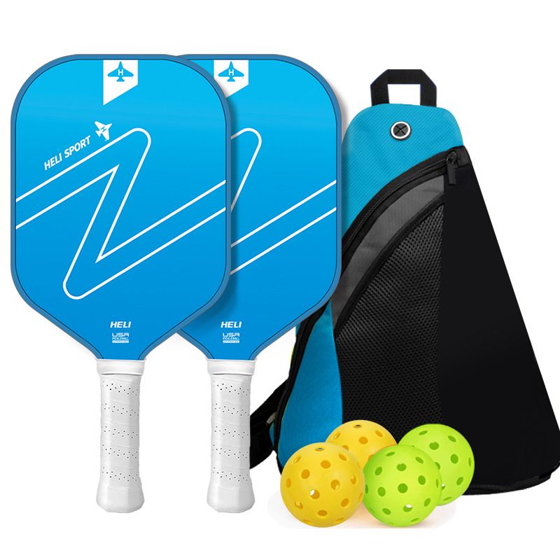 Blue Gradient Pickleball Paddle Set - Fiberglass Paddles with PP Honeycomb Core, 2 Paddles 4 Balls & Carry Bag V888-ELOSUNG47270