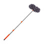 Orange and Grey Telescopic Dual-Head Car Wash Brush with 360 degrees Rotating Chenille Mop Head - Long Handle V888-ELOSUNG47282