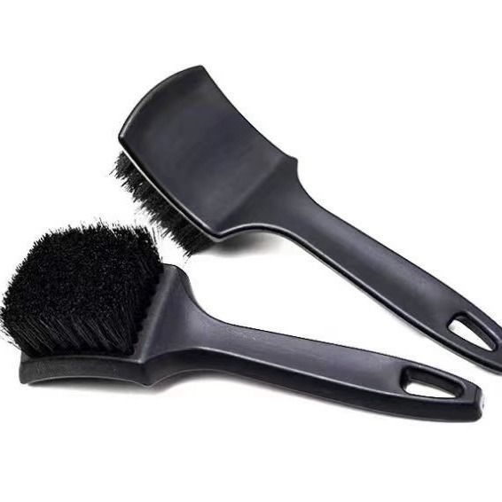 Black Car Tire & Detailing Brush - 2-Pack Stiff Bristle Scrubber for Wheels, Mats, and Upholstery V888-ELOSUNG47284