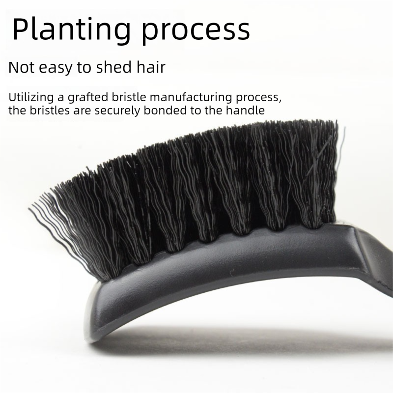 Black Car Tire & Detailing Brush - 2-Pack Stiff Bristle Scrubber for Wheels, Mats, and Upholstery V888-ELOSUNG47284