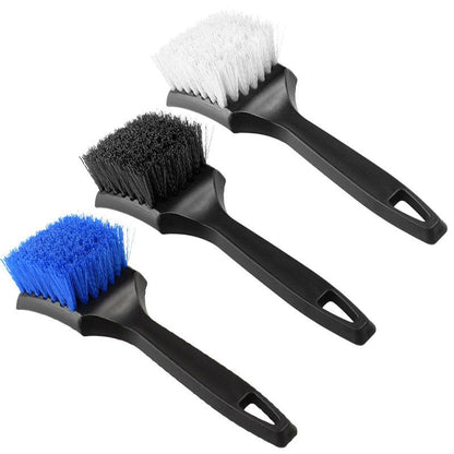 White Car Tire & Detailing Brush - 2-Pack Stiff Bristle Scrubber for Wheels, Mats, and Upholstery V888-ELOSUNG47286