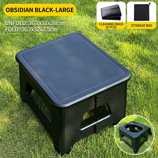 Black Large Portable Folding Camping Toilet Stool - Capacity Emergency Potty for Car, Outdoor Travel, and V888-ELOSUNG47287