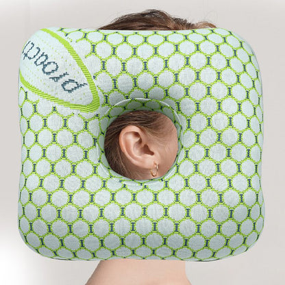 Light Green Ear Piercing Pillow - Soft Side Sleeper Cushion with Hollow Center for Pressure Relief, V888-ELOSUNG47292